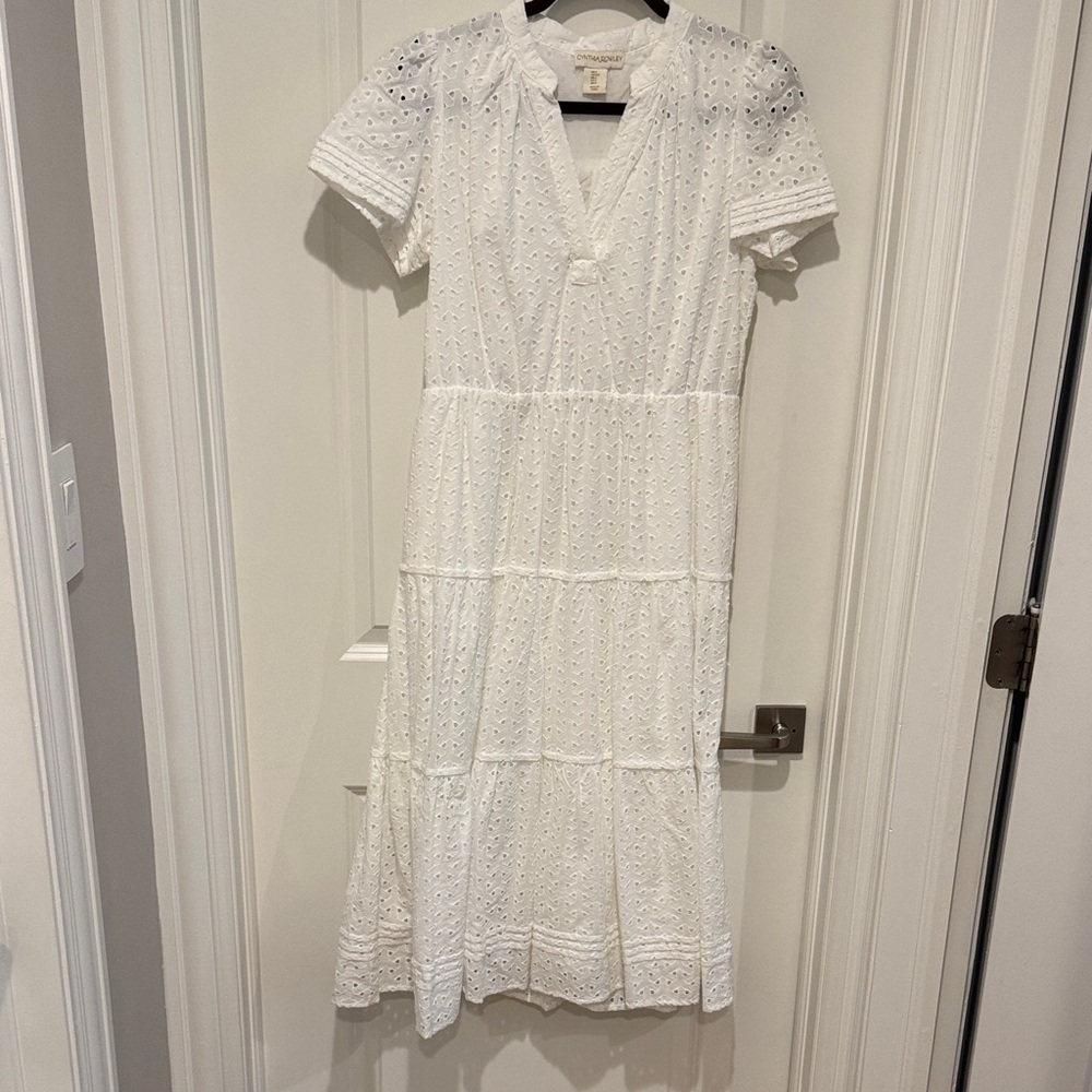White eyelet Cynthia Rowley dress. Size small.